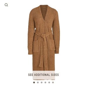 SKIMS COZY KNIT ROBE -LONG IN CAMEL